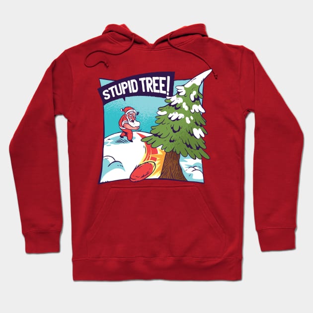 Funny Father Christmas " Stupid Tree " Hoodie by madeinchorley